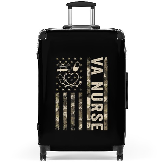 VA Nurse Camouflage Patriotic US Flag Nurse Life Suitcases