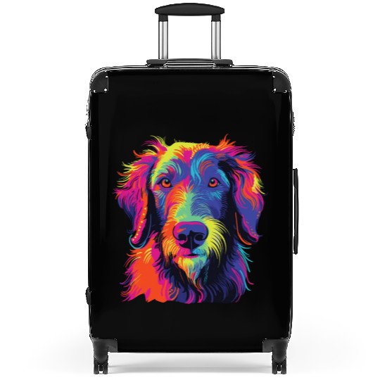 Watercolor Colorful Scottish Deerhound Suitcases