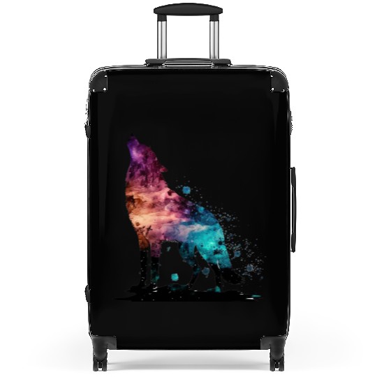 Wolf Print, Cosmic Wolves, Animal Print, Cosmos Suitcases