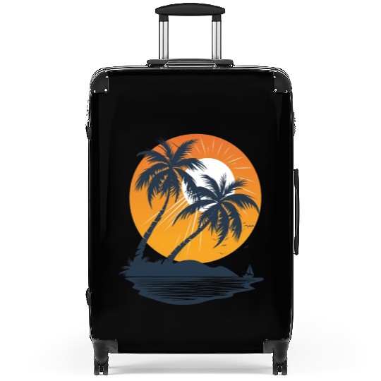 Tropical Sunset Oasis Escape Suitcases
