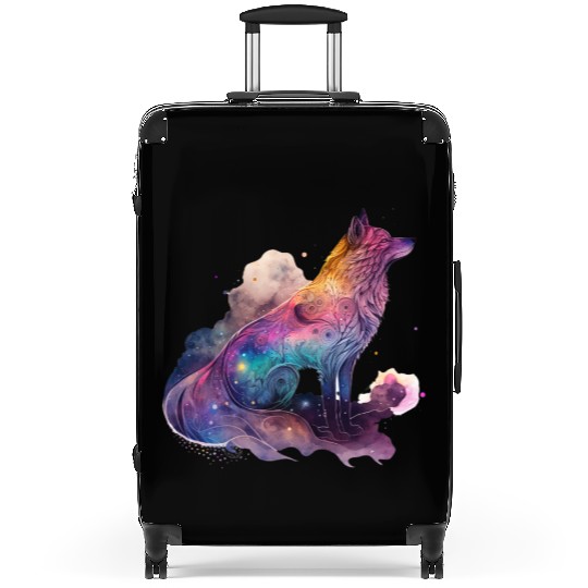 Wolf Print, Cosmic Wolves, Animal Print, Cosmos Suitcases