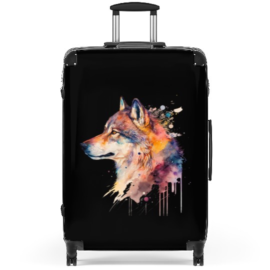 Wolf Print, Cosmic Wolves, Animal Print, Cosmos Suitcases