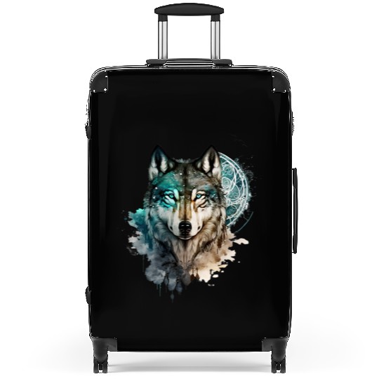 Wolf Print, Cosmic Wolves, Animal Print, Cosmos Suitcases