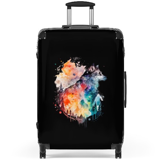 Wolf Print, Cosmic Wolves, Animal Print, Cosmos Suitcases