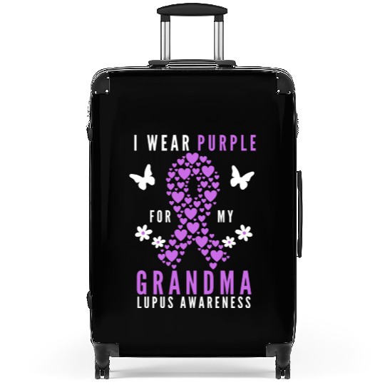 I wear purple for my grandma lupus awareness Suitcases