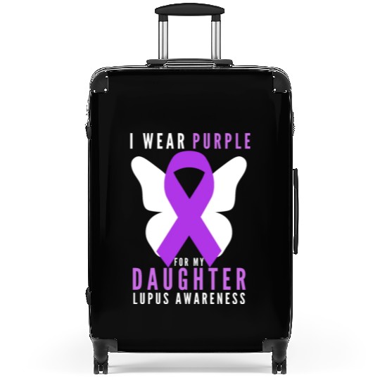 I wear purple for my daughter lupus awareness Suitcases