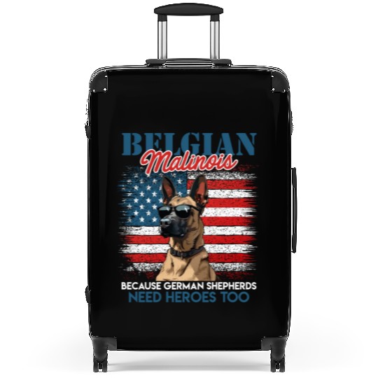 USA BELGIAN MALINOIS STEARING UP American Suitcases