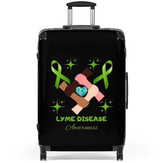 Lime Green Ribbon Lyme Disease Awareness Suitcases
