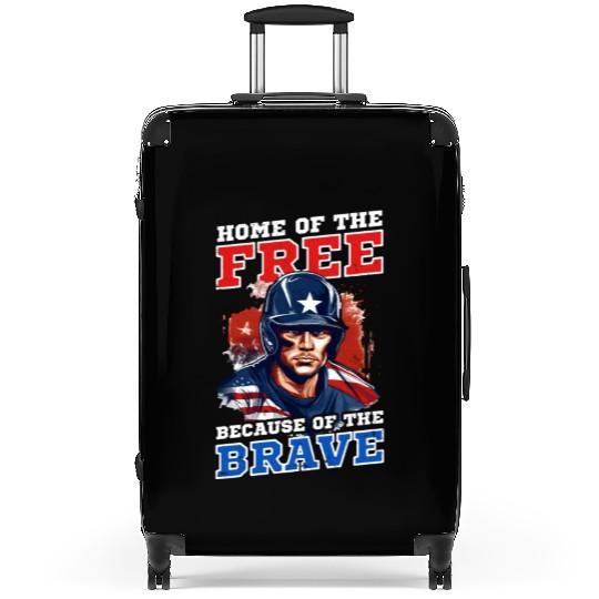 4th Of July Baseball Home Of Free Because Brave Suitcases