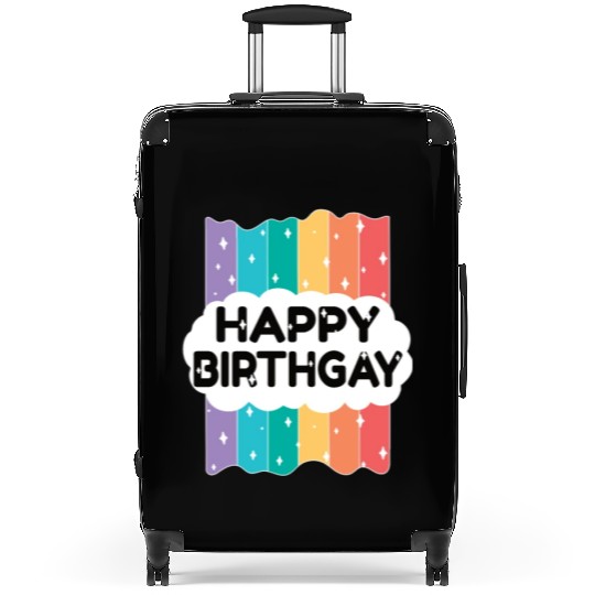 Happy Birthgay Lgbtq Rainbow Suitcases