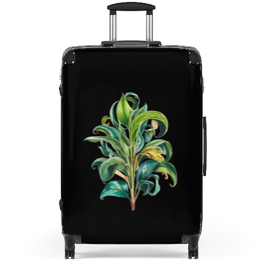 Watercolor Plant Hand Painted Suitcases