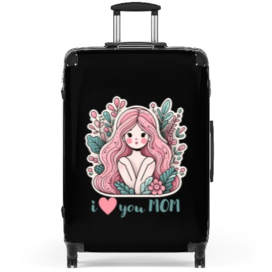 i love you MOM Suitcases