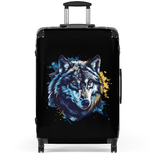 Alpha Wolf Paint Splash Suitcases