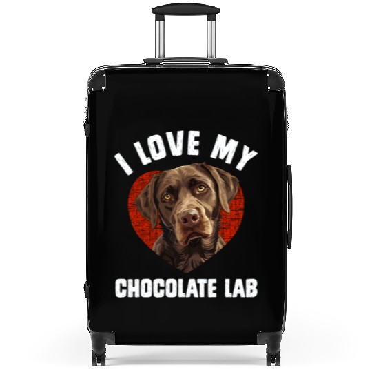 Brown Labrador I LOVE MY CHOCOLATE LAB Owners Suitcases