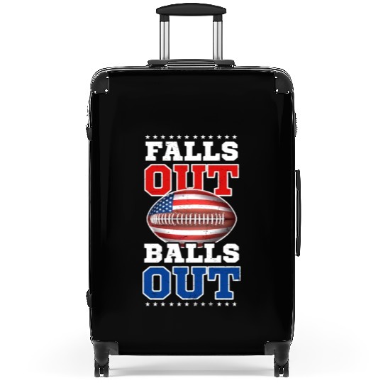 4th Of July Football Falls Out Balls Out Suitcases