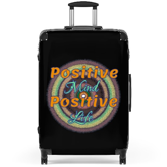 Positive Mind Positive Life ( Orange and green ) Suitcases