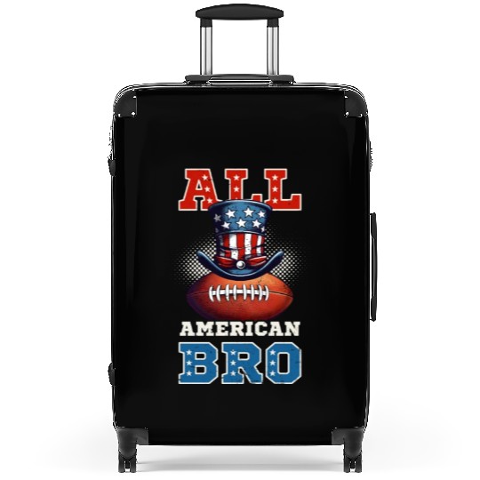 4th Of July Football All American Bro Suitcases