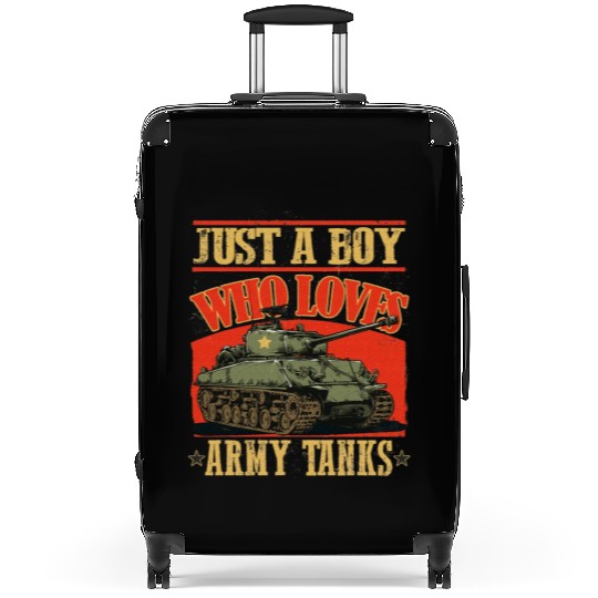Just a Boy Who Loves Army Tanks a World War 2 Suitcases