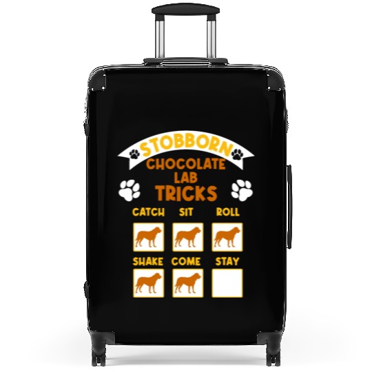 Brown Labrador STUBBORN CHOCOLATE LAB TRICKS Suitcases
