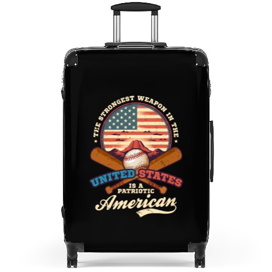 4th Of July Baseball Strongest Weapon Patriotic Suitcases
