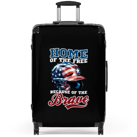 4th Of July Baseball Home Of Free Because Brave Suitcases