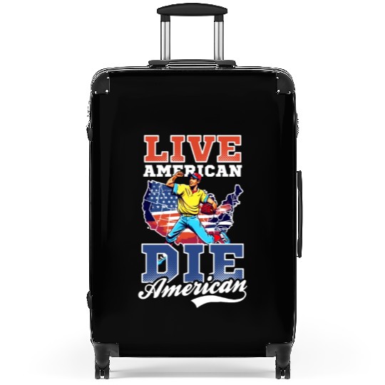 4th Of July Baseball Live American Die American Suitcases
