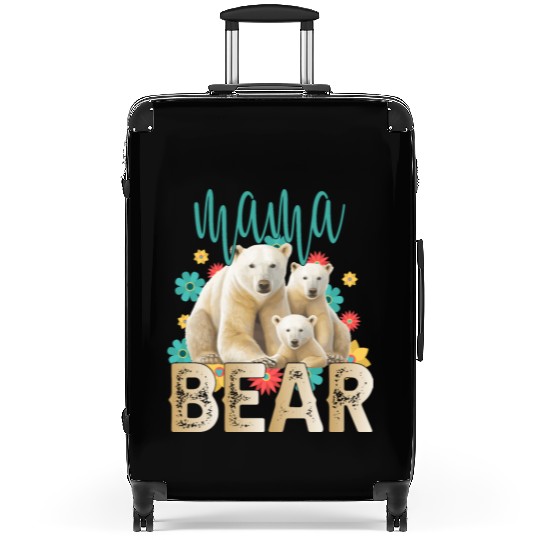 Mama Bear Gift Rose Flowers Mama Bear with 2 Cubs Suitcases