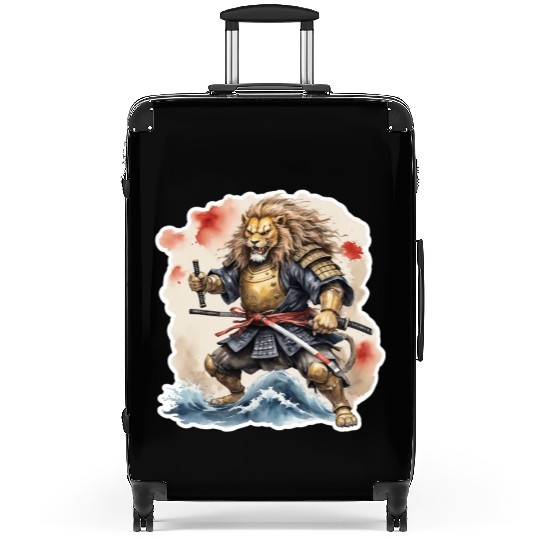 Lion samurai style Suitcases