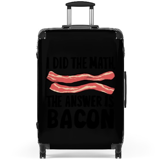 funny slogan math bacon teacher gift idea maths Suitcases
