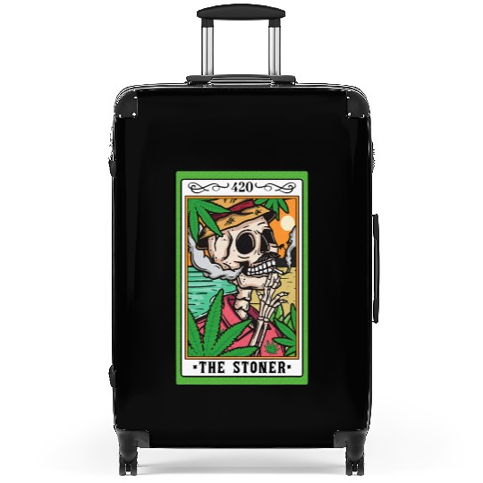 The Stoner Tarot Card Skeleton Cannabis Weed Lover Suitcases