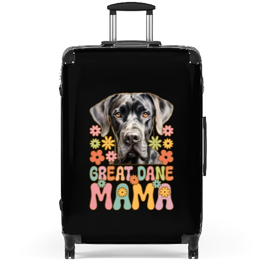Great Dane Mama Groovy Dog Lover Dog Mom Suitcases