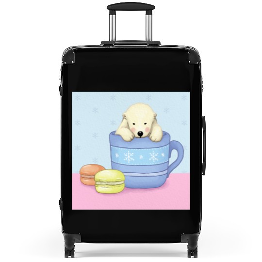 Cute Polar Bear Illustration (Color) Suitcases
