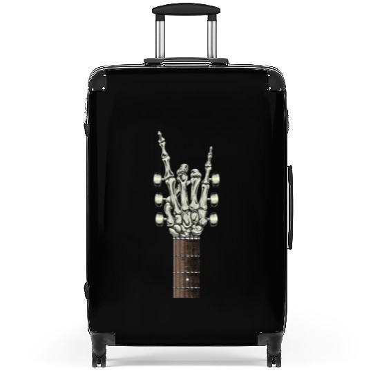Rock On Skeleton Hand Guitar Rock Roll Rock Band Suitcases