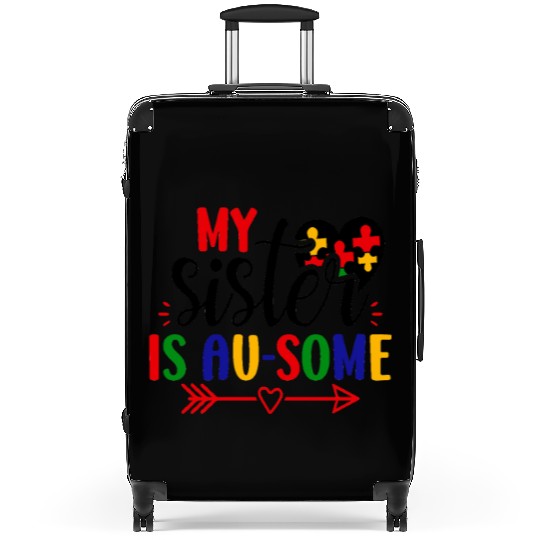 My Sister is Ausome - Happy big sisters, brother Suitcases