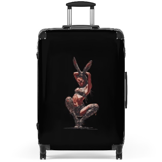 Warrior Bunny Ears Fantasy Art Powerful Pose Suitcases