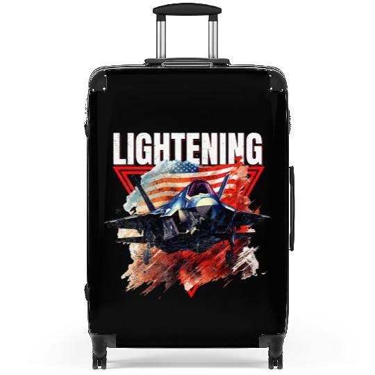F35 Lightning Fighter Jet Plane Veteran Military Suitcases
