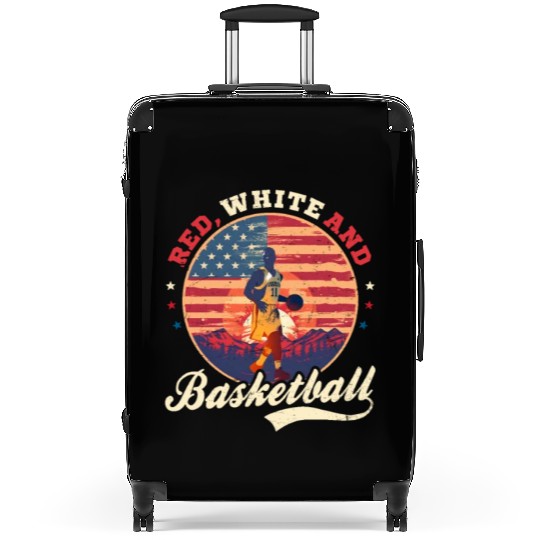 4th Of July Basketball Red White Basketball Suitcases