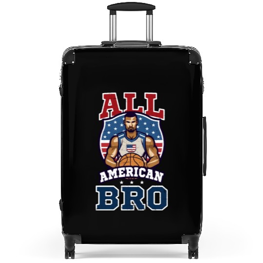 4th Of July Basketball All American Bro Suitcases