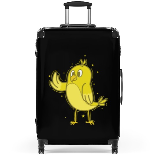 Canary waving Suitcases