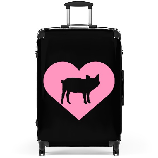 I Love Pigs pig heart piggy piglet silhouette Suitcases