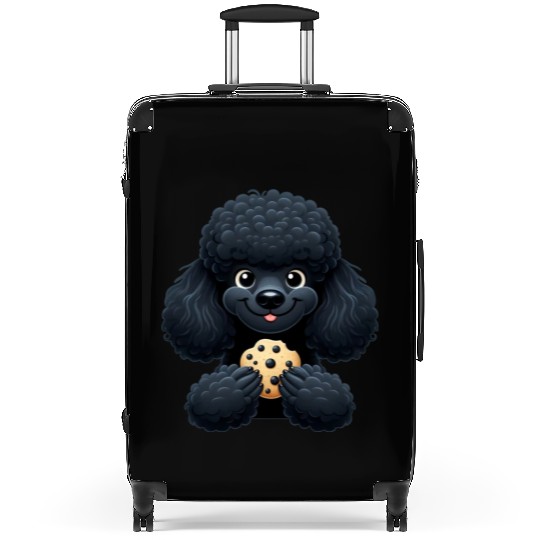 Black Poodle with Cookie Sweet Design Suitcases