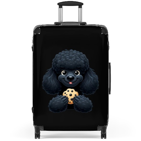Black Poodle with Cookie Sweet Design Suitcases