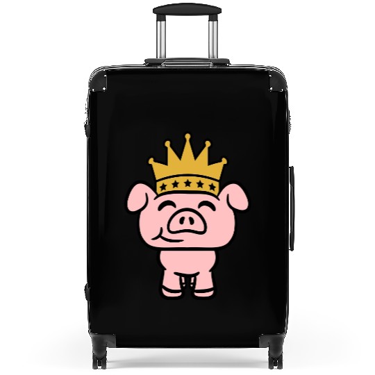 Pig King Queen Crown Prince Princess Piggy Piglet Suitcases