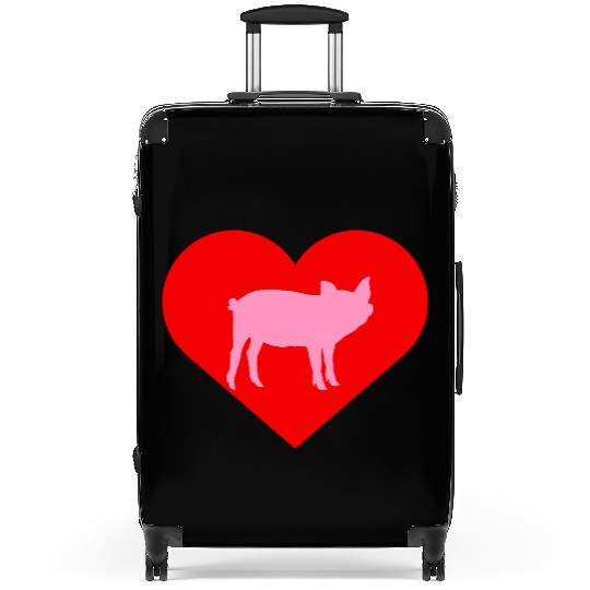 I Love Pigs pig heart piggy piglet silhouette Suitcases