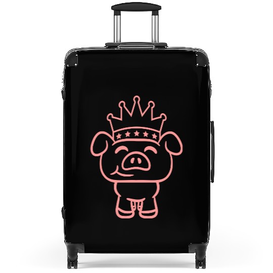 Pig King Queen Crown Prince Princess Piggy Piglet Suitcases