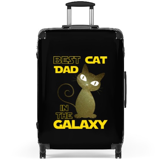 Galaxy Cat Best Cat Dad Suitcases