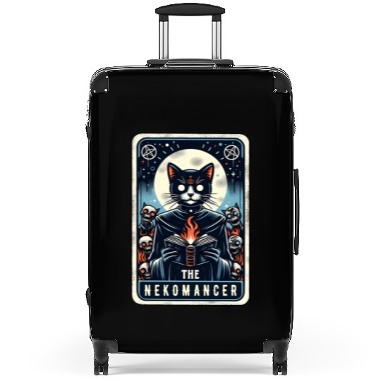 The Nekomancer Funny Tarot Necromancer Cat Pun Suitcases