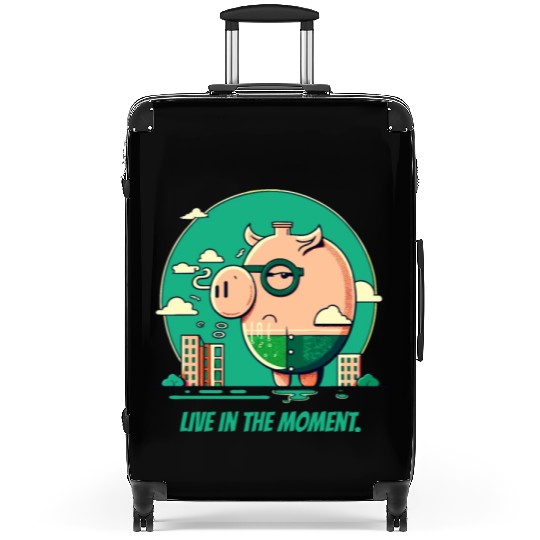 Live in the Moment Pig Suitcases