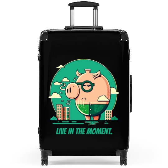 Live in the Moment Pig Suitcases