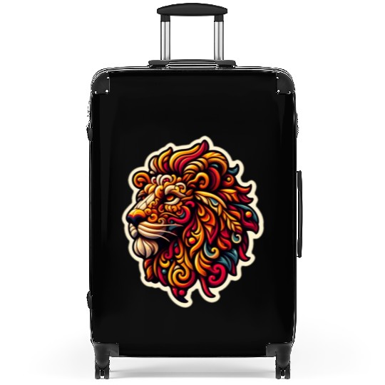 Lion face Alebrijes Suitcases